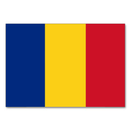 Patriotic bord-kort med Flagga av Rumänien Bordsnummer