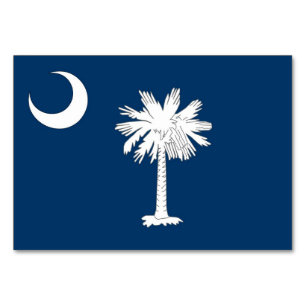 Patriotic bord-kort med Flagga av South Carolina Bordsnummer