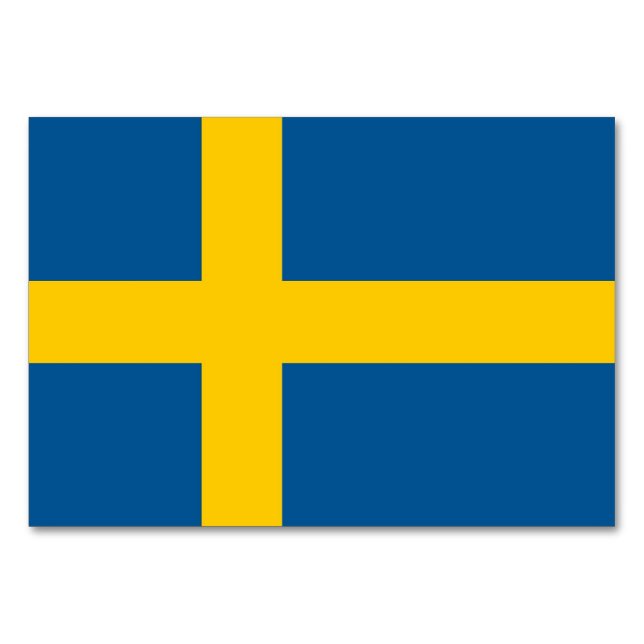 Patriotic bord-kort med Flagga av Sverige Bordsnummer (Baksidan)