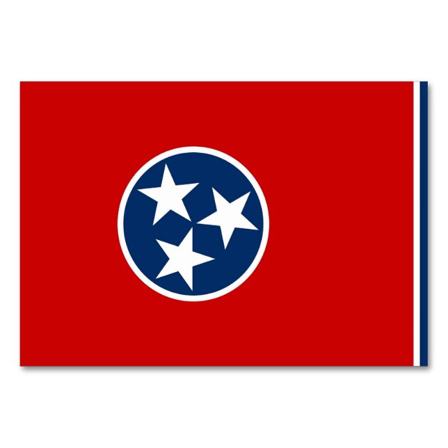 Patriotic bord-kort med Flagga av Tennessee Bordsnummer (Framsidan)