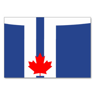 Patriotic bord-kort med Flagga av Toronto Bordsnummer