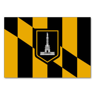 Patriotic bord-kort med Flagga Baltimore Bordsnummer