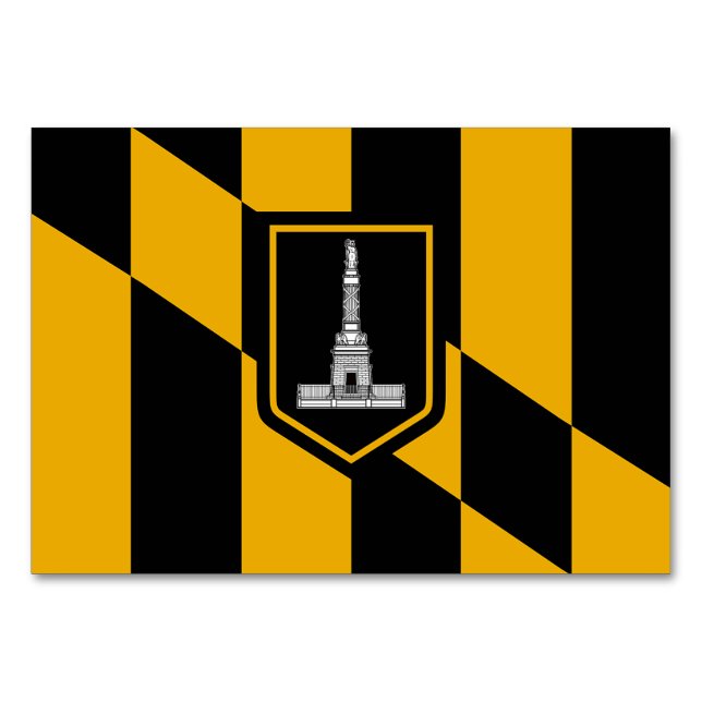 Patriotic bord-kort med Flagga Baltimore Bordsnummer (Framsidan)