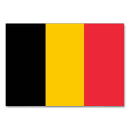 Patriotic bord-kort med Flagga Belgien Bordsnummer