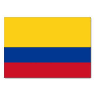 Patriotic bord-kort med Flagga Colombia Bordsnummer