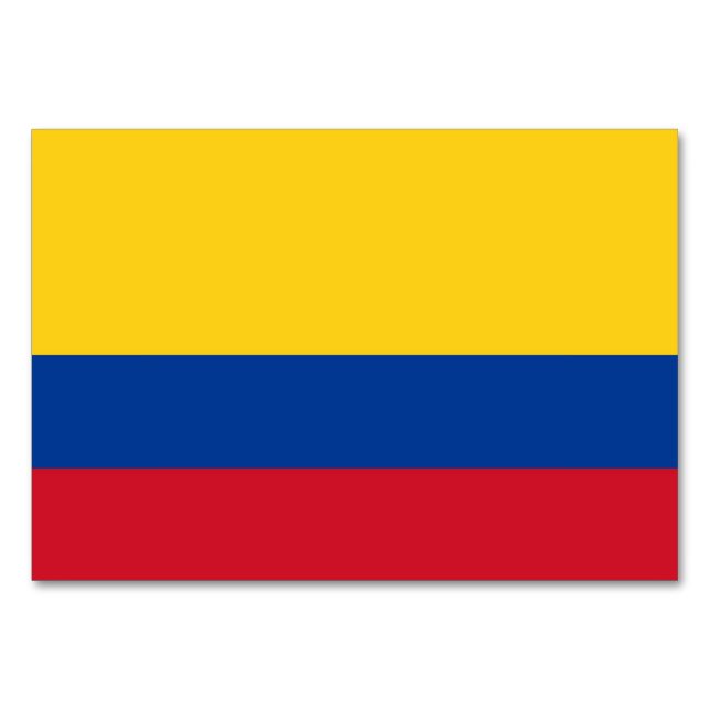Patriotic bord-kort med Flagga Colombia Bordsnummer (Baksidan)