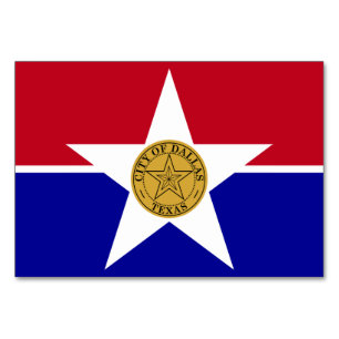 Patriotic bord-kort med Flagga Dallas Bordsnummer
