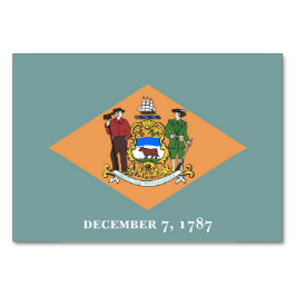 Patriotic bord-kort med Flagga Delaware Bordsnummer