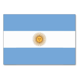 Patriotic bord-kort med Flagga från Argentina Bordsnummer