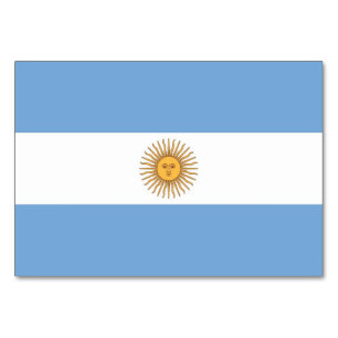 Patriotic bord-kort med Flagga från Argentina Bordsnummer