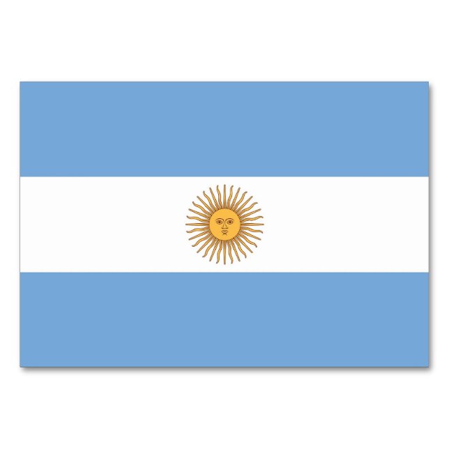 Patriotic bord-kort med Flagga från Argentina Bordsnummer (Baksidan)