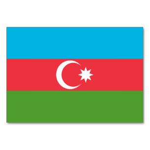 Patriotic bord-kort med Flagga från Azerbajdzjan Bordsnummer
