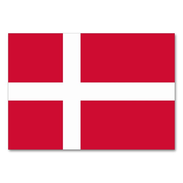 Patriotic bord-kort med Flagga från Danmark Bordsnummer (Baksidan)