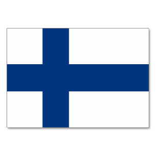 Patriotic bord-kort med Flagga från Finland Bordsnummer