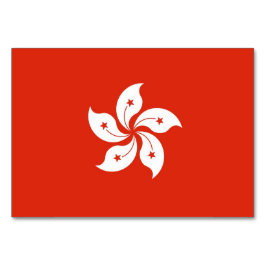Patriotic bord-kort med Flagga från Hongkong Bordsnummer