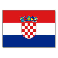 Patriotic bord-kort med Flagga från Kroatien