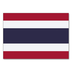 Patriotic bord-kort med Flagga från Thailand Bordsnummer