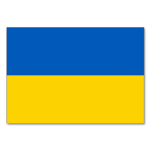 Patriotic bord-kort med Flagga från Ukraina Bordsnummer