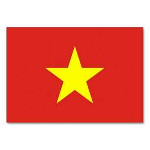 Patriotic bord-kort med Flagga från Vietnam Bordsnummer