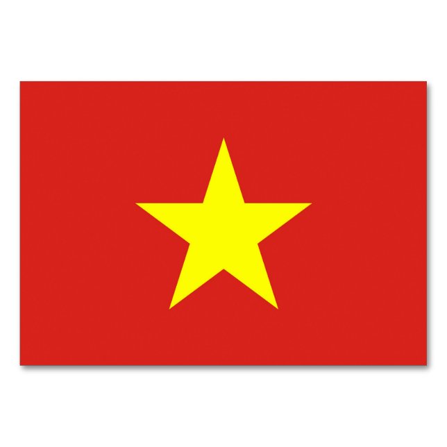 Patriotic bord-kort med Flagga från Vietnam Bordsnummer (Baksidan)