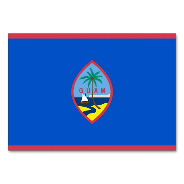 Patriotic bord-kort med Flagga Guam Bordsnummer (Framsidan)