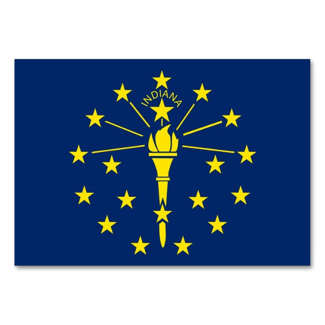 Patriotic bord-kort med Flagga Indiana Bordsnummer (Baksidan)