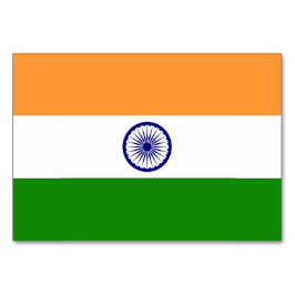 Patriotic bord-kort med Flagga Indien Bordsnummer