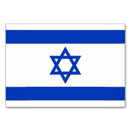 Patriotic bord-kort med Flagga Israel Bordsnummer