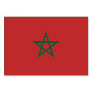 Patriotic bord-kort med Flagga Marocko Bordsnummer