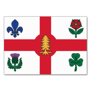 Patriotic bord-kort med Flagga Montreal Bordsnummer