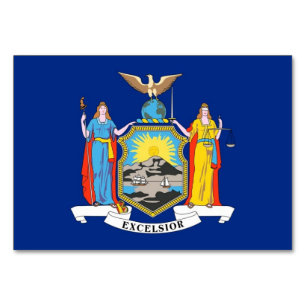 Patriotic bord-kort med Flagga New York Bordsnummer