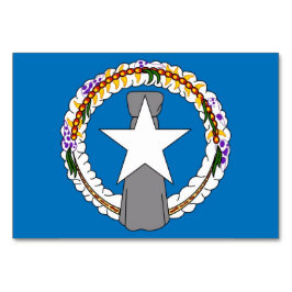 Patriotic bord-kort med Flagga Nordmariana Bordsnummer