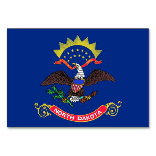 Patriotic bord-kort med Flagga North Dakota Bordsnummer