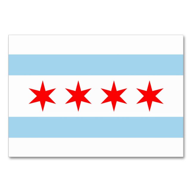 Patriotic bord-kort med Flagga of Chicago Bordsnummer (Framsidan)