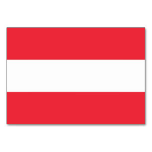 Patriotic bord-kort med Flagga Österrike Bordsnummer