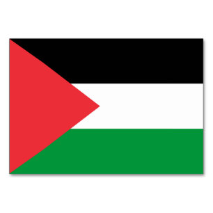 Patriotic bord-kort med Flagga Palestina Bordsnummer