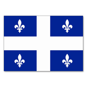 Patriotic bord-kort med Flagga Quebec Bordsnummer