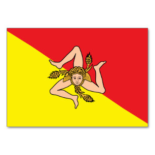 Patriotic bord-kort med Flagga Sicilien Bordsnummer