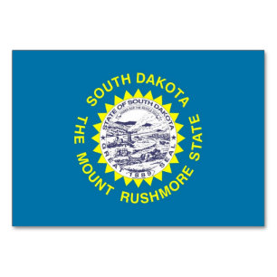 Patriotic bord-kort med Flagga South Dakota Bordsnummer