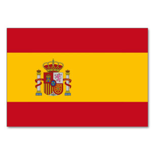 Patriotic bord-kort med Flagga Spanien Bordsnummer