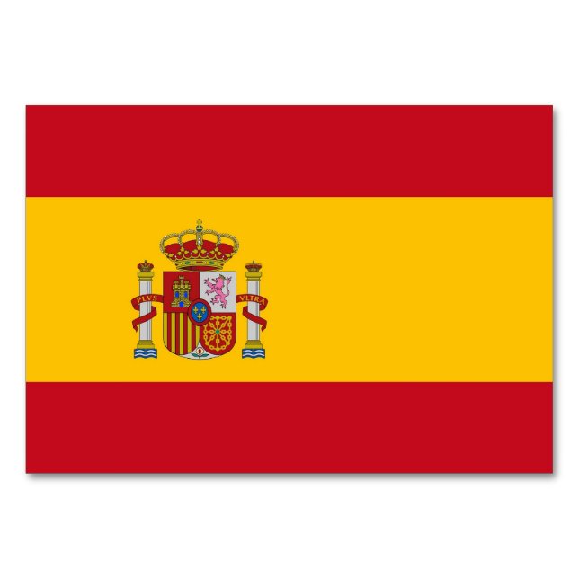Patriotic bord-kort med Flagga Spanien Bordsnummer (Baksidan)