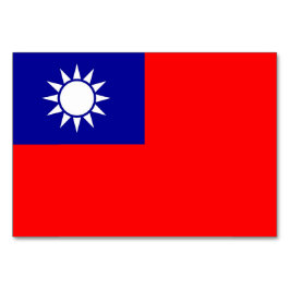 Patriotic bord-kort med Flagga Taiwan Bordsnummer