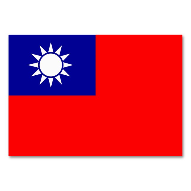 Patriotic bord-kort med Flagga Taiwan Bordsnummer (Baksidan)