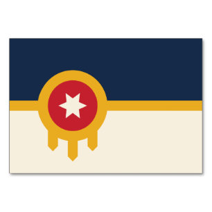 Patriotic bord-kort med Flagga Tulsa City Bordsnummer