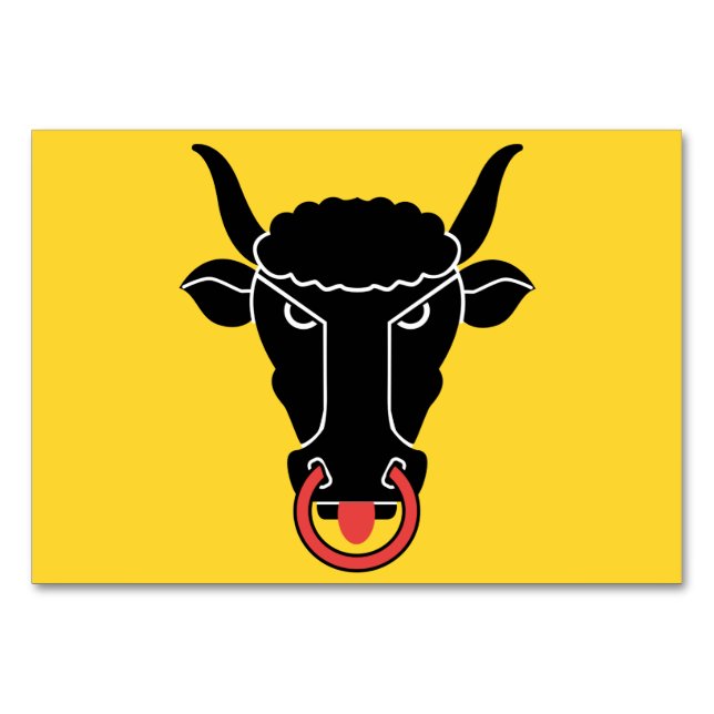 Patriotic bord-kort med Flagga Uri-kantonen Bordsnummer (Framsidan)