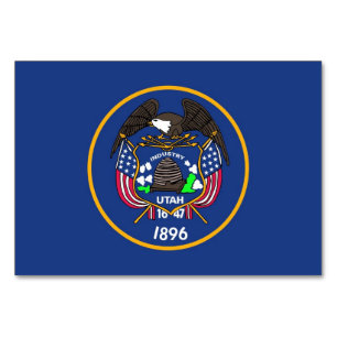 Patriotic bord-kort med Flagga Utah Bordsnummer