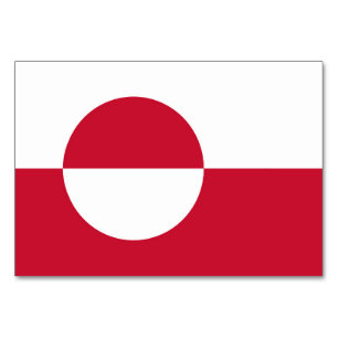 Patriotic bord-kort med Grönlands Flagga Bordsnummer