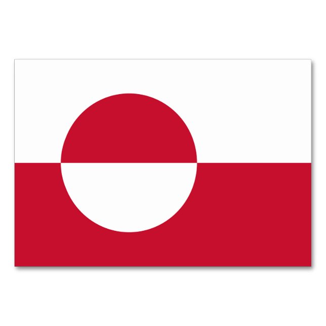 Patriotic bord-kort med Grönlands Flagga Bordsnummer (Baksidan)