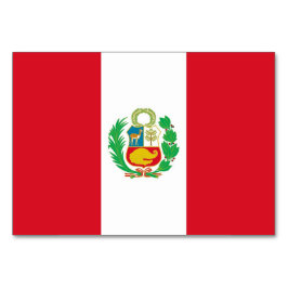 Patriotic bord-kort med Perus Flagga Bordsnummer