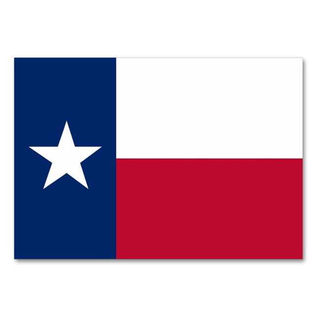 Patriotic bord-kort med Texas Flagga Bordsnummer (Baksidan)
